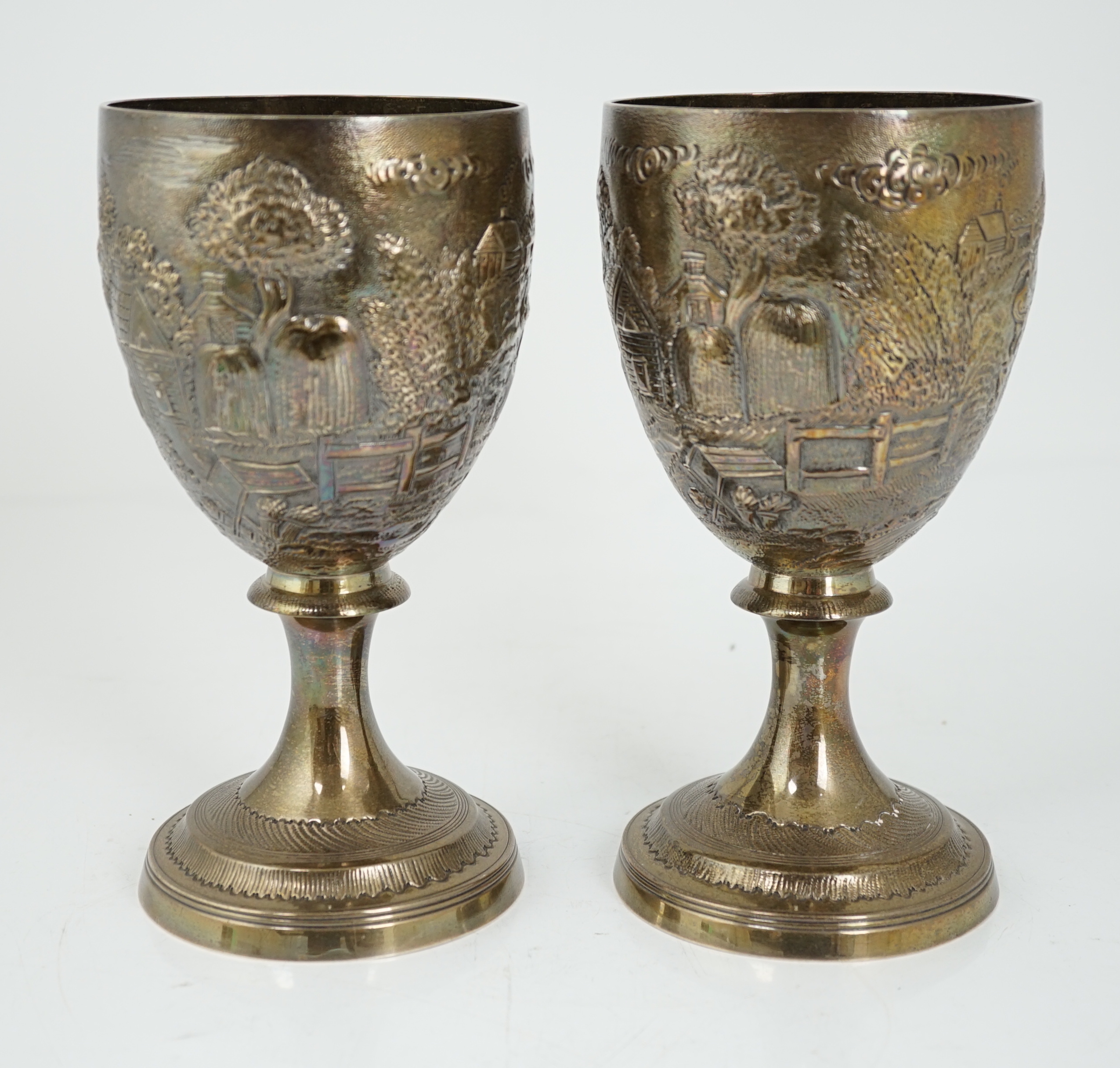 A pair of George III silver goblets, by Robert & Samuel Hennel